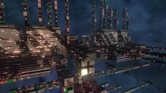 Avorion players exploring a sector together on a multiplayer server