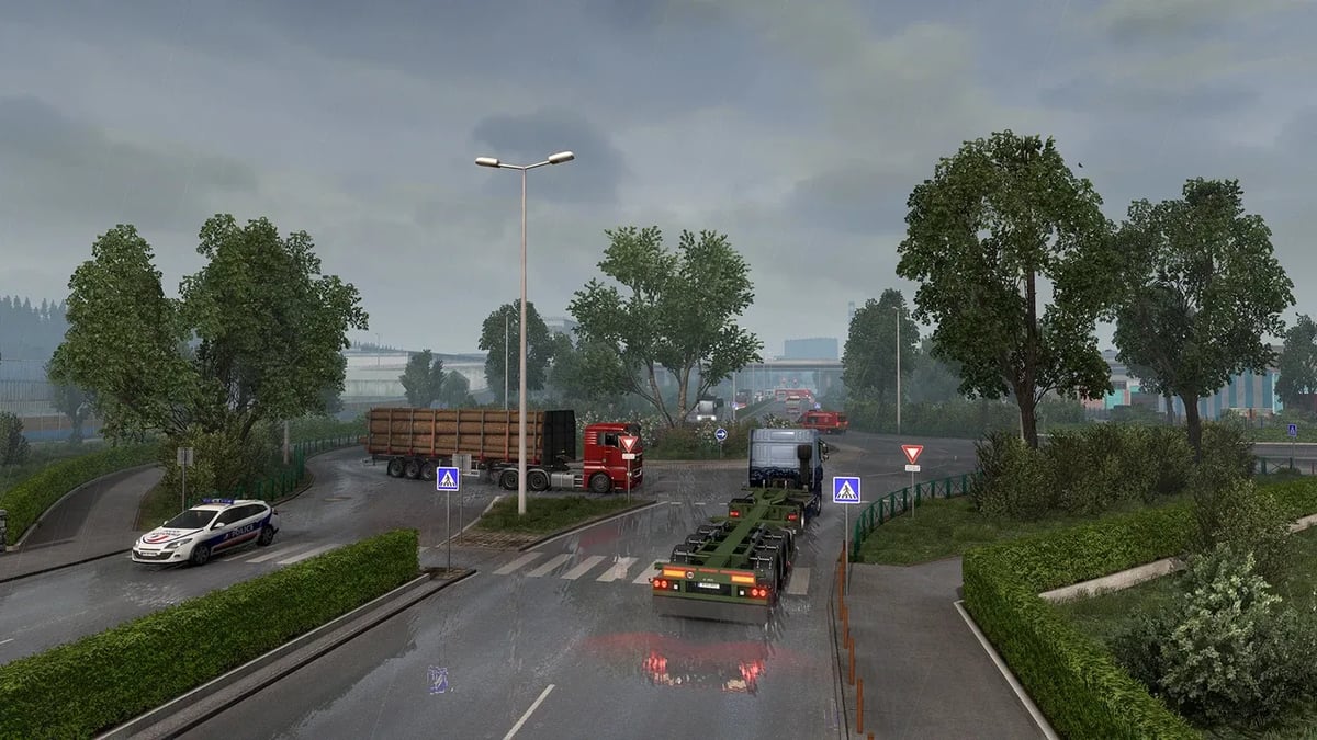 Euro Truck Simulator 2 drivers meeting at a truck stop on a dedicated server