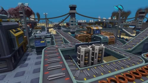 FOUNDRY players building a factory together on a multiplayer server