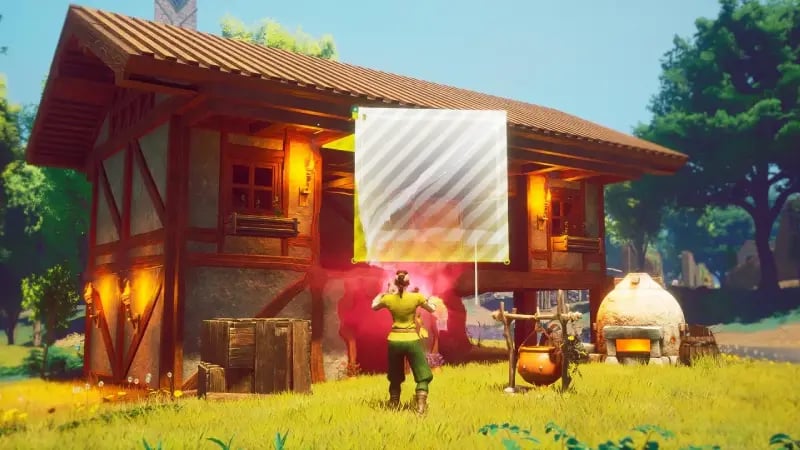 RuneScape-Dragonwilds-Spieler bauen gemeinsam ein Haus auf einem dedizierten Server