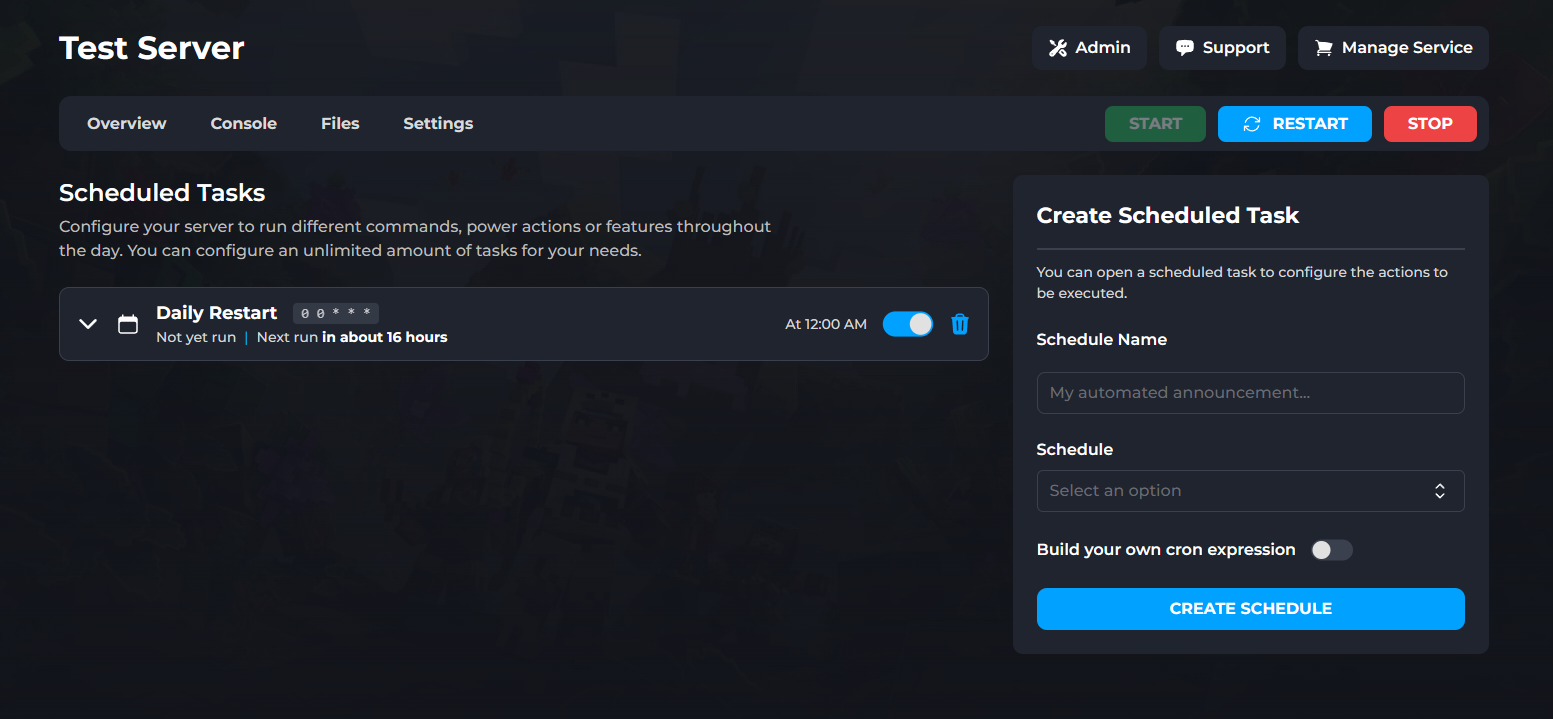 Control Panel Scheduled Tasks