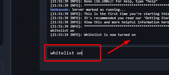 Enable Whitelist via Console