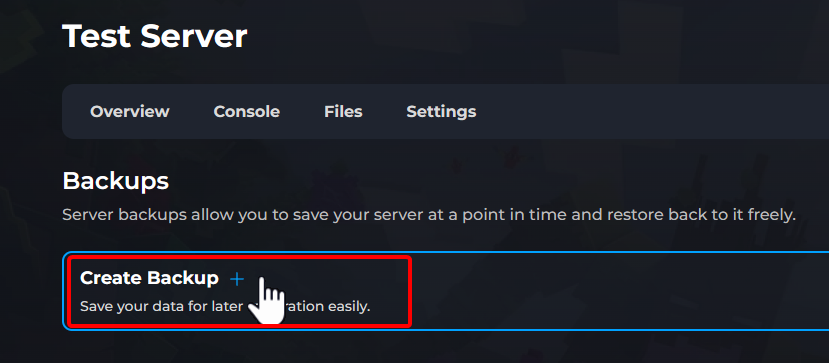Create Backup