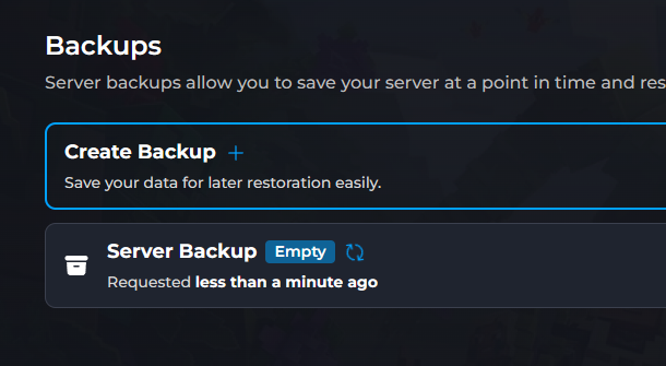 Creating Backup