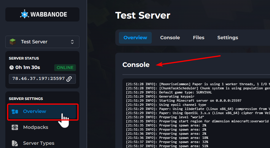 Wabbanode Console