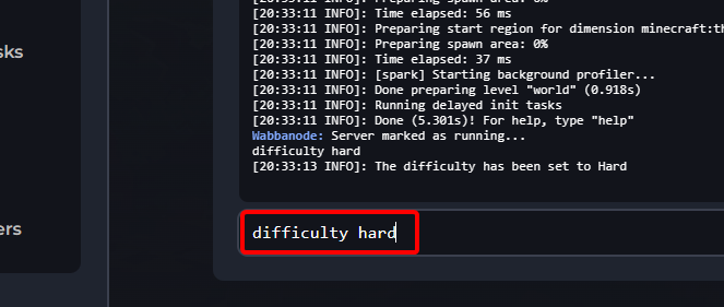 Setting the difficulty of a minecraft server