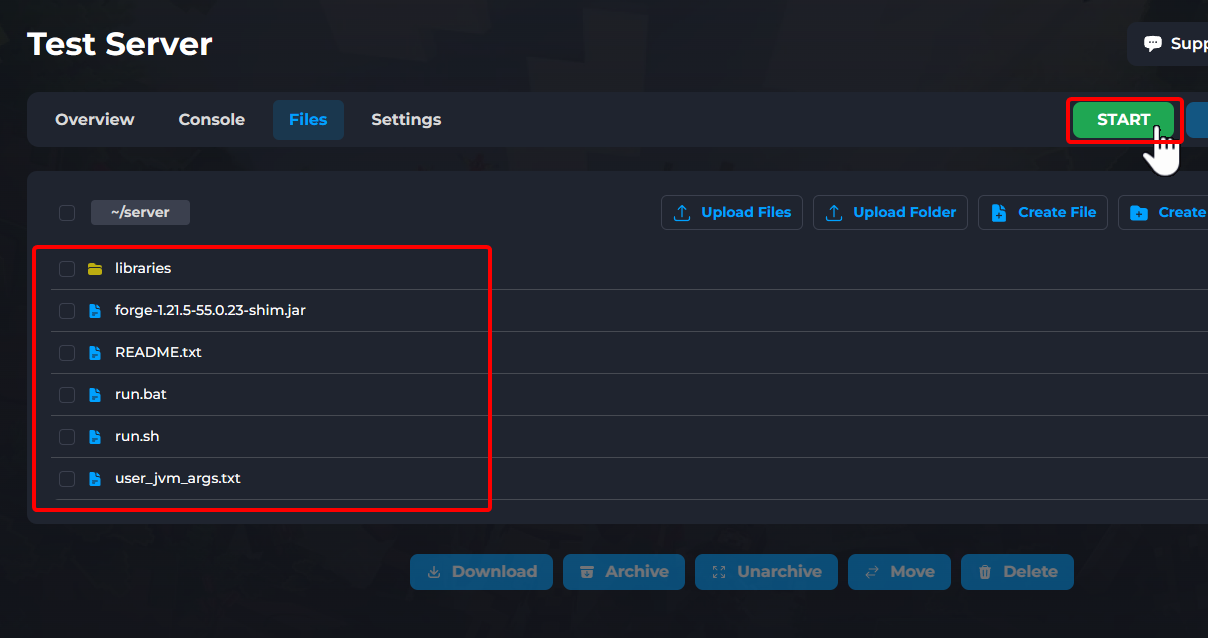 Minecraft Forge Server Files Layout