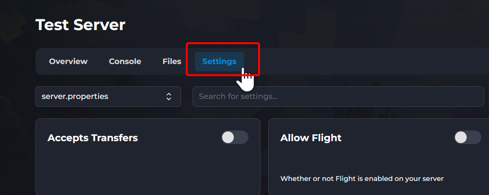 Clicking files for Minecraft server