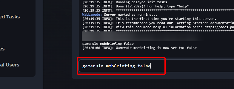 Disabling creeper damage on a Minecraft server