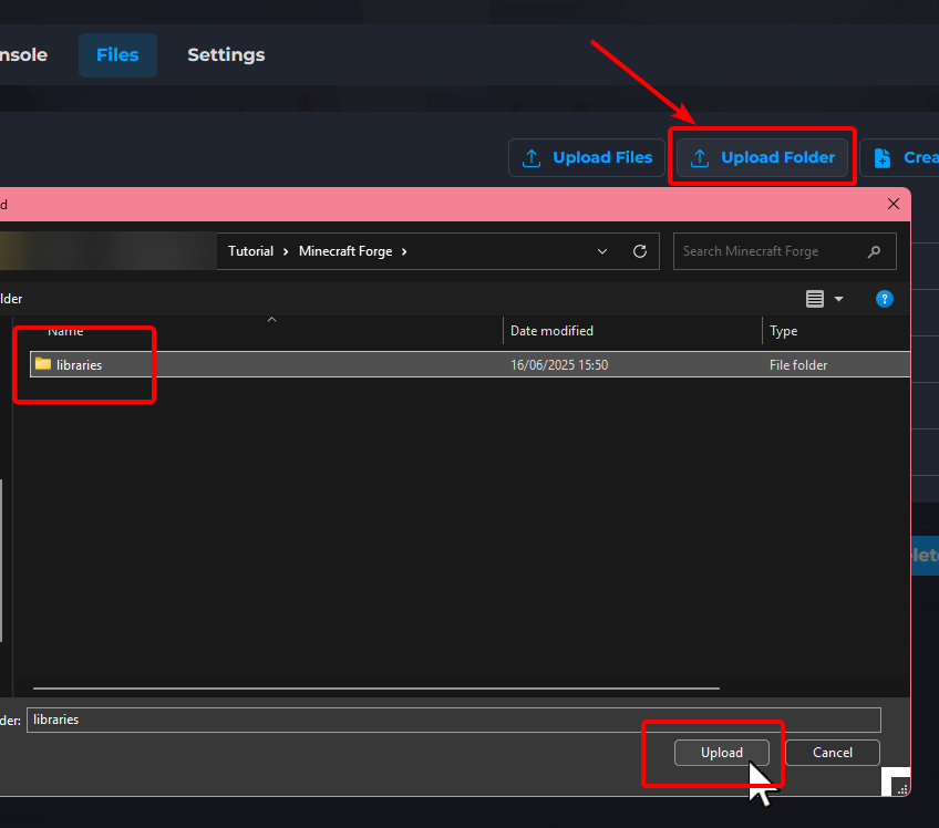 Upload Libraries