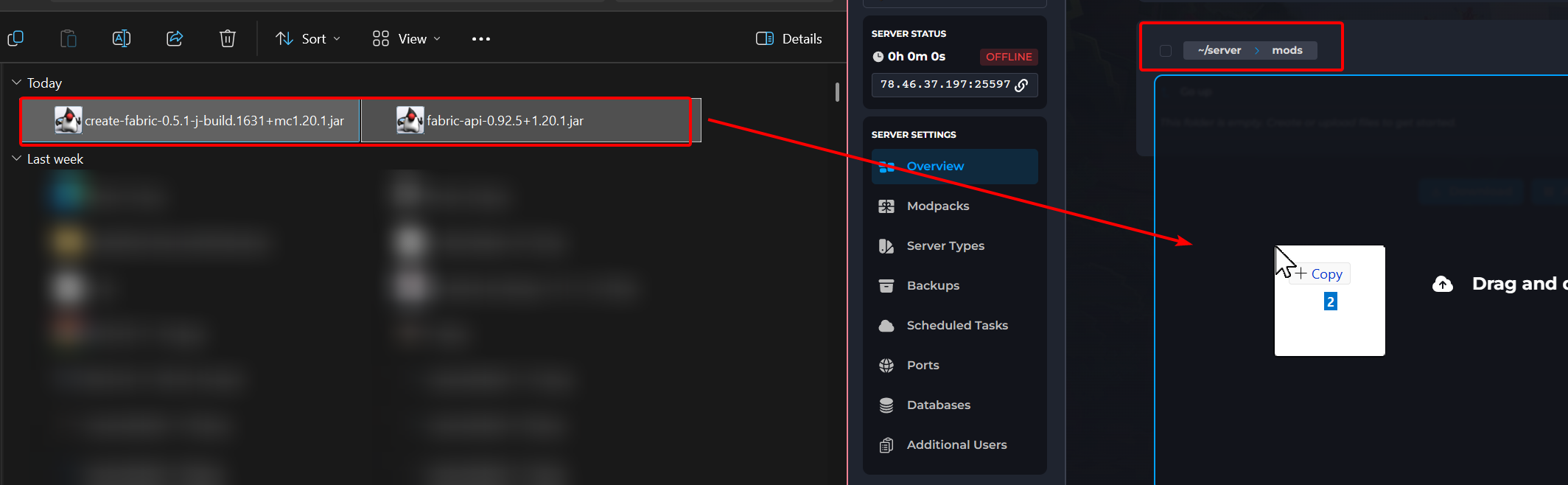 Drag and Dropping Mods into Files
