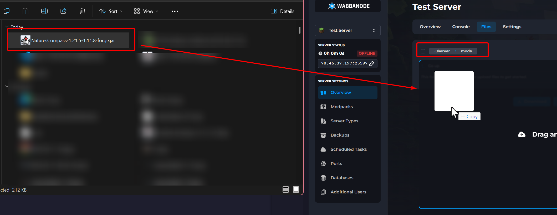 Drag and Dropping Mods into Files