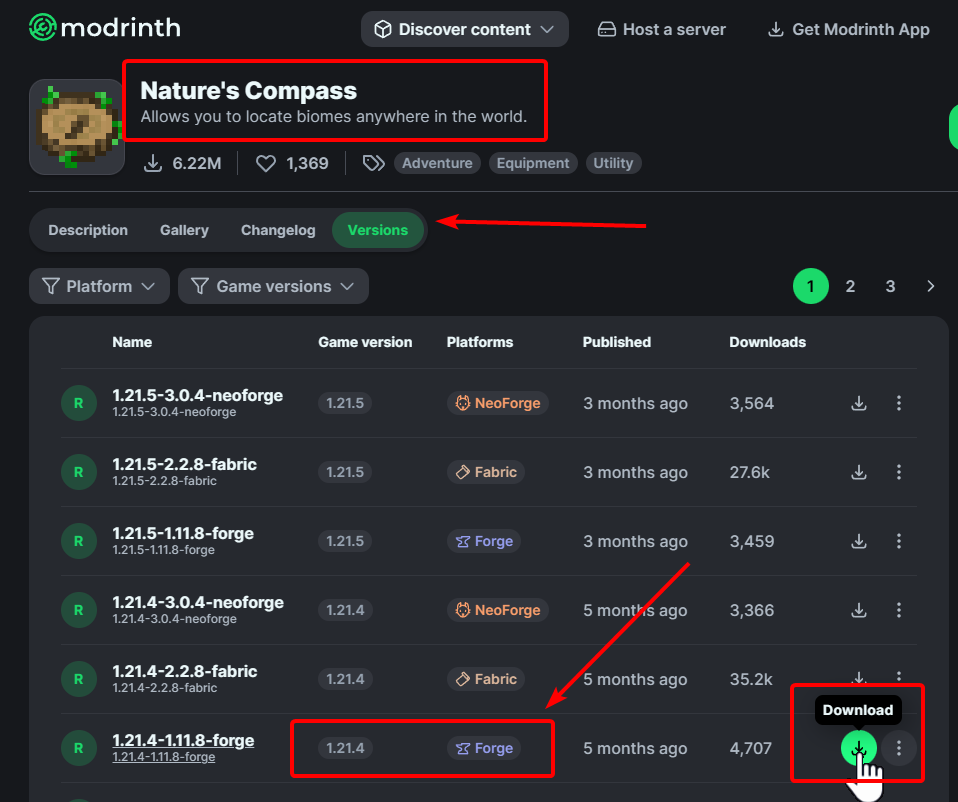 Downloading Mods from Modrinth
