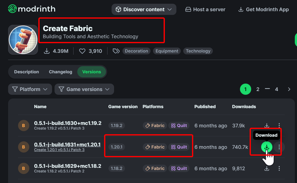 Downloading Mods from Modrinth