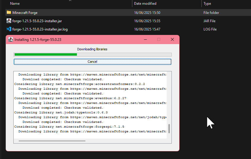 Installing Minecraft Forge