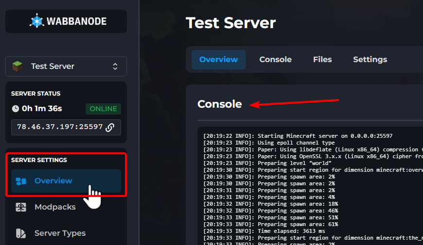 Accessing Console