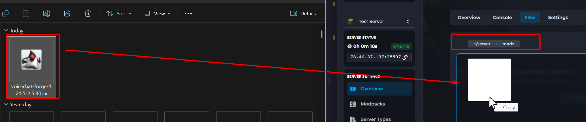 Drag and Dropping Mods into Files