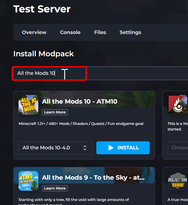 Searching for a Modpack