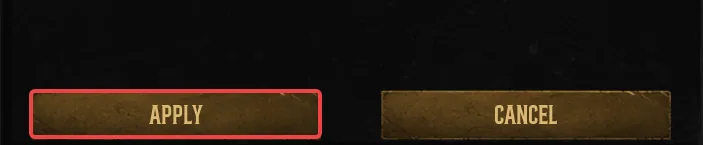 Click on Apply for the Frontier Legends Game Settings