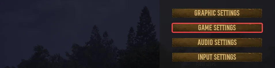 Frontier Legends Game Settings in game