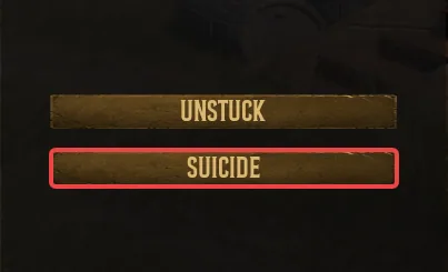 Frontier Legends respawn button on menu