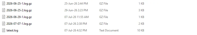 Minecraft Client Side Logs