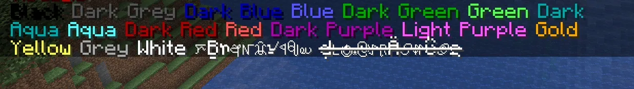 Minecraft hex color codes example: a tellraw command with color #ff8800 rendering custom orange text in chat