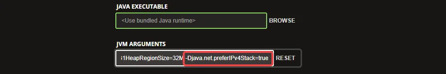 Minecraft JVM Arguments in Launcher