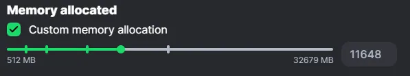 Modrinth App RAM adjustment for Minecraft