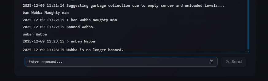 Executing allowcheats command twice in Necesse server console to enable cheats