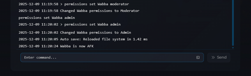 Executing the kick command in Necesse server console