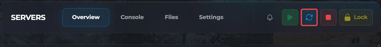 Restart server on the main Wabbanode Games page