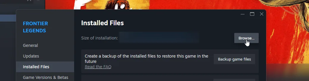 Steam Files for Frontier Legends